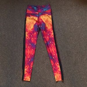 Vibrant multi-color workout leggings yoga pants